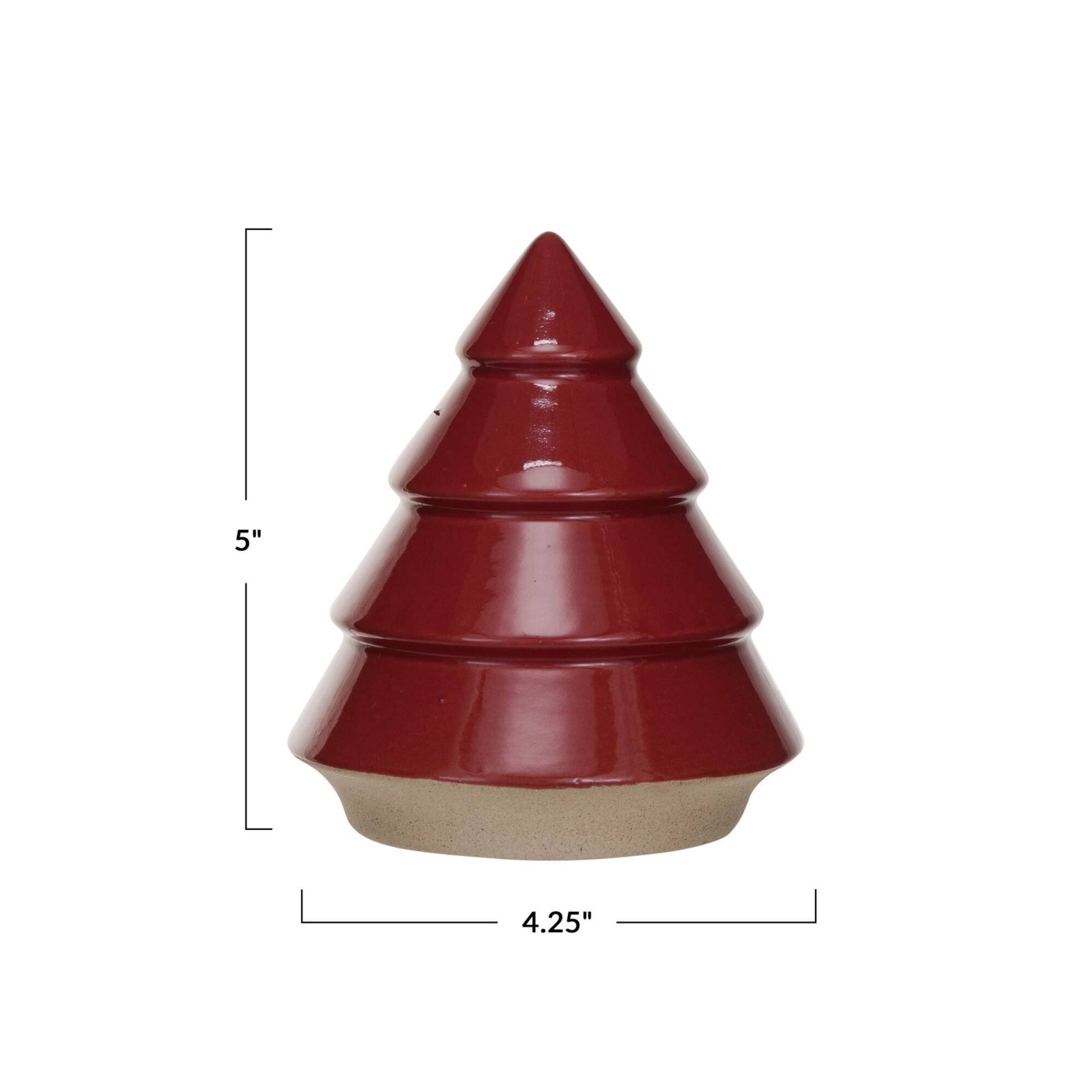 Hello Honey® 5" Red Decorative Unglazed Stoneware Tree